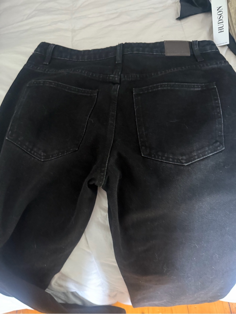 A.P.C. Women's Relaxed Black Jeans - Vintage Wash Back Pocket Style